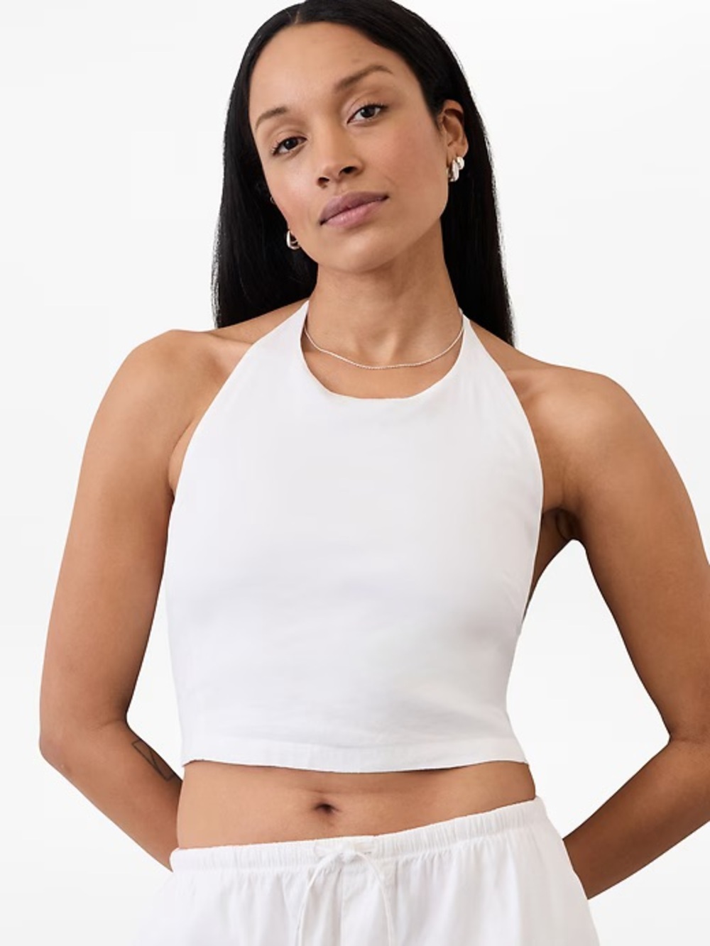 Athleta | Paradise Linen Blend Tie Halter Top